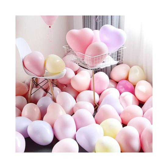 50Pcs Latex Balloons Inflatable Explosion-proof Versatile Decorative Reusable Scene Layout Candy Color Round Heart Balloons Happy Birthday Party