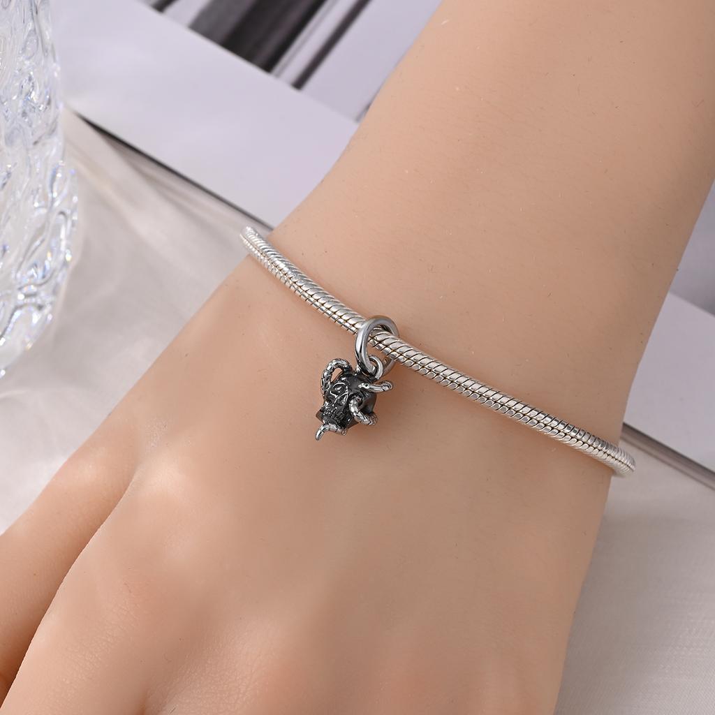 Драгоценные золотые бусины в виде свернувшейся змеи и подвеска-шарм из муранского стекла змеино-зеленого цвета, подходит для браслета, женское медное ожерелье, подарок