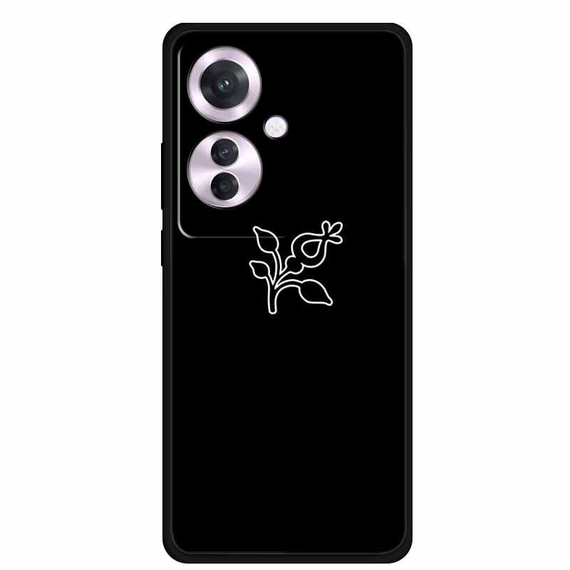 Черный мягкий чехол из ТПУ для Reno 11F F25 Pro 5G, простой дизайн с линиями