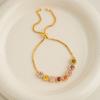 Luxury Geometric Cube Bracelet Multicolor Adjustable Gold Bracelet  Friendship Gift
