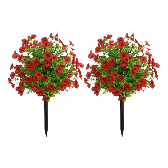 Искусственное топиарное дерево, искусственный кустарник с цветами, устойчивые к ультрафиолетовому излучению, искусственные растения с колышком для наружного, внутреннего сада, крыльца, декора