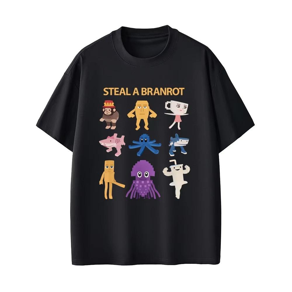 Italian Brainrot Steal A Bratnrot Funny Meme Tshirt Unisex Women Casual Humor Short Sleeve Top Unisexs pure Cotton Tee Streetwear