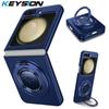 KEYSION Чехол MagSafe для Samsung Z Flip 6 5 5G Жесткий пластиковый магнитный чехол-подставка для телефона на заднюю панель для Galaxy Z Flip 5 6 5G