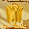Knitting Shawl Solid Color Design Soft Textured Fabric Easy To Wear Shawl Cozy Wrap Scarf Daily Wear
