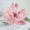 New 25CM Artificial Silk Flower Silk Sequin Fabric Flower Arrangement Ins Style Pink Decorating Flowers Christmas Tree