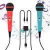 Elnicec Karaoke Microphone for Switch 2Switch [2025 New Model, Set of 2] 2.0 USB, High Sound Pickup, Wired Microphone for Two People Singing
