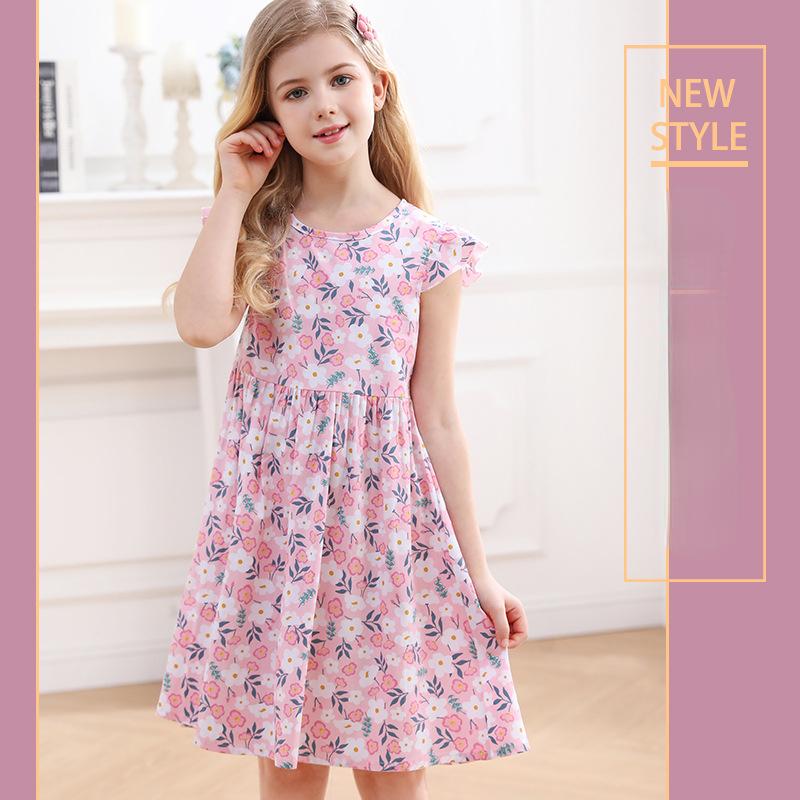 Children's Cotton Fashion Floral Princess Dress Summer Girls Sweet Dress