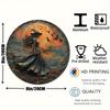 1pc 8x8 Inch Round Aluminum Flat Signunique 2D Gothic Witch Theme Decoration Is Suitable for Artistic Decoration of Office and Family Door Wall.