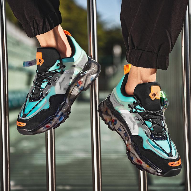 Mens High Quality Men's Non-slip TPR Rubber Soft Sole Fashion Sports Running Shoes