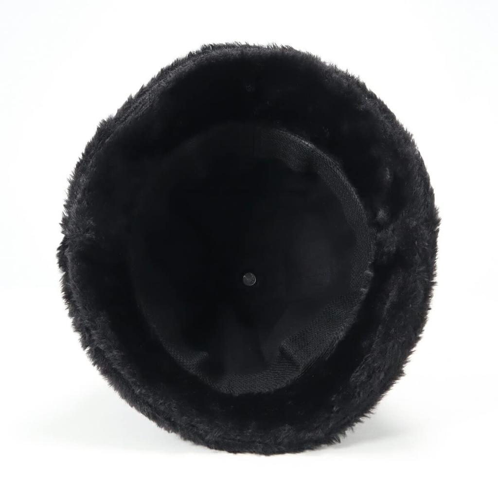 Adidas 128 AD FAKE FUR METRO HAT Bucket Hat with Fur Boa, Exclusive To ONSPOTZ, Black/Black, Large