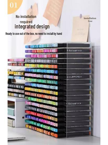 Acrylic Marker & Pen Holder: Desktop Display Rack for Art Supplies and Stationery