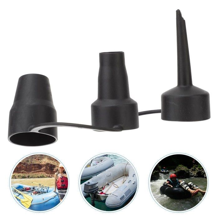 Adaptateur pour pompe à air électrique - AIMOONSA - Triple buse à air - 3 buses interchangeables - Portable et compact - Noir