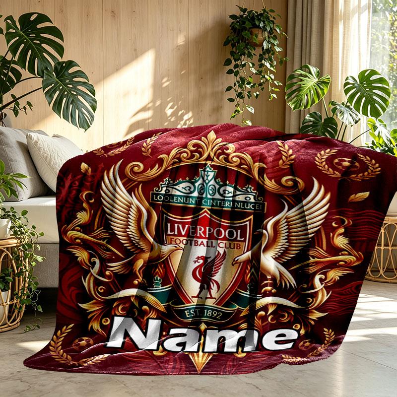 Custom Name Personalized Liverpool Football Club Print Blanket, Home Decor, Bedroom, Sofa, Camping, Couch, Gifts for Birthday Christmas