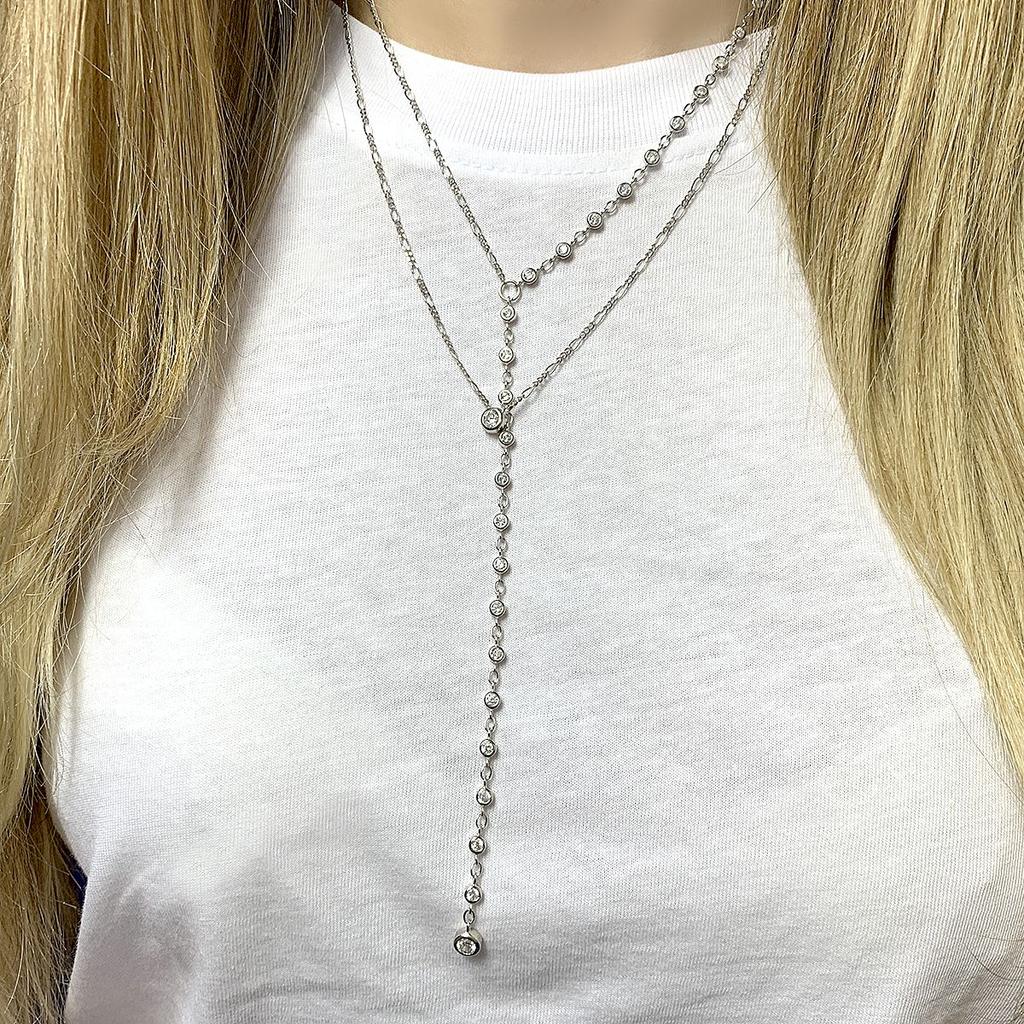 Серебряное колье с фианитами (2086611)