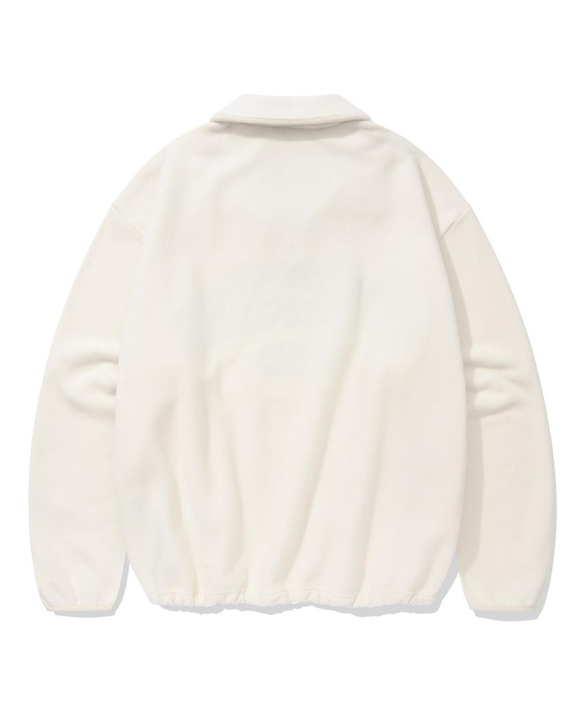 COVERNAT Arch Logo Fleece Half Zip Sweatshirt Ivory