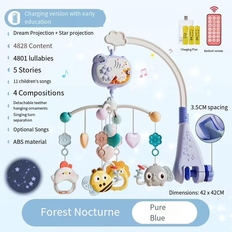1шт музыкальный детский мобиль для кроватки с подсветкой музыкальная проекция для младенцев пульт дистанционного управления игрушки для кроватки для новорожденного мобильный для игрушек для кроватки