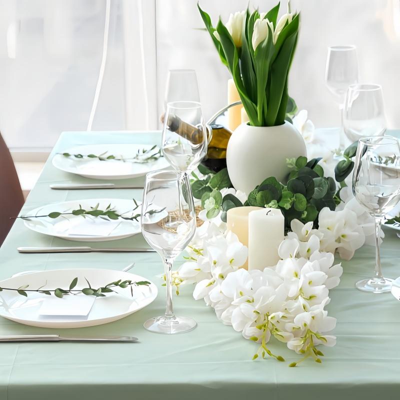 1/4 шт. однотонная одноразовая пластиковая скатерть, складная, подходит для свадеб, выпускных церемоний и рождественских вечеринок