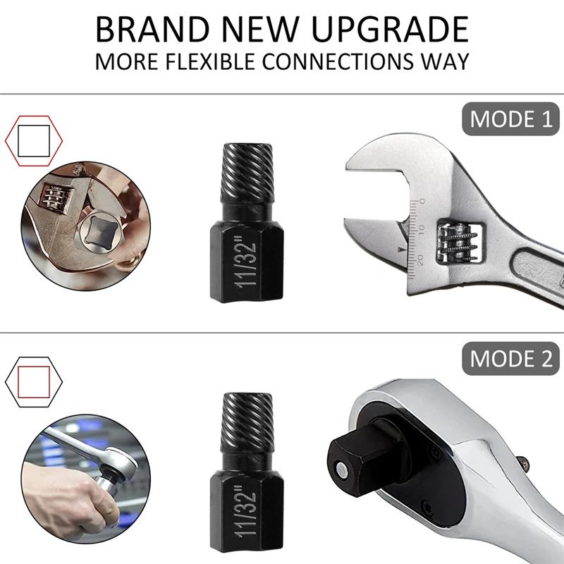 10Pcs Screw and Bolt Extractor Drill Bit Set Steel Multi-Spline Damaged Screw Extractor Broken Bolt Stud Remover Tools