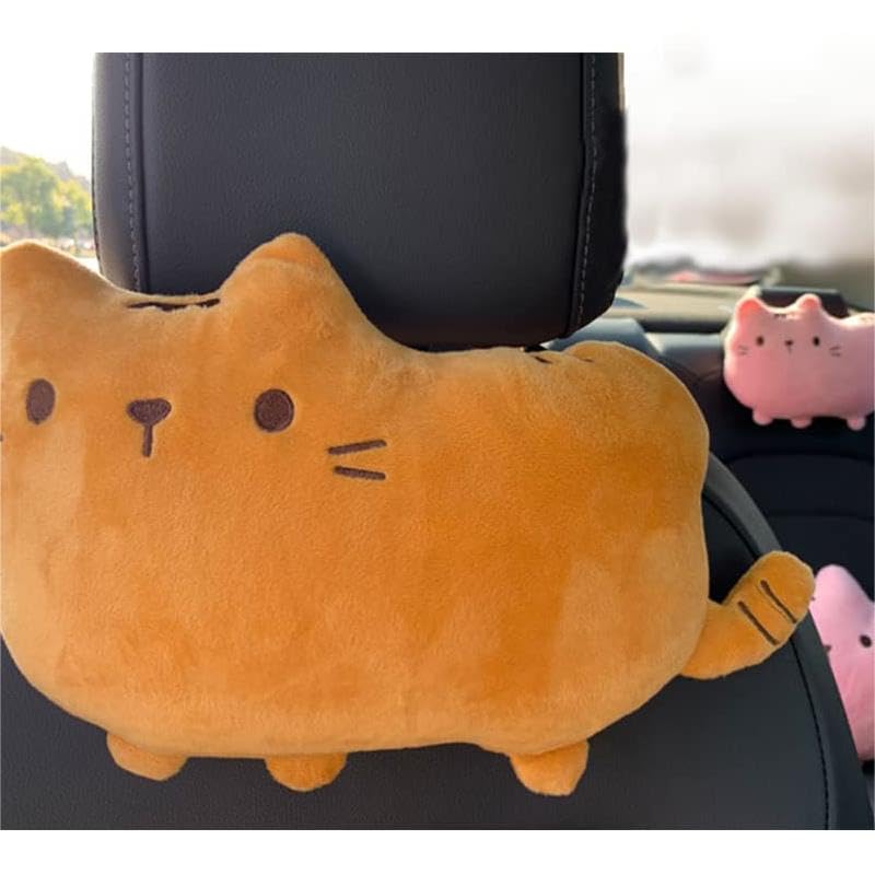 Поясничная подушка YUYAKESHI, Для автомобилей, Поясничная поддержка, Милая, Кошки, Вождение, Автоаксессуары, Кресло, Подушка для спины, Пряжка в комплекте (Серый, Поясничная подушка)