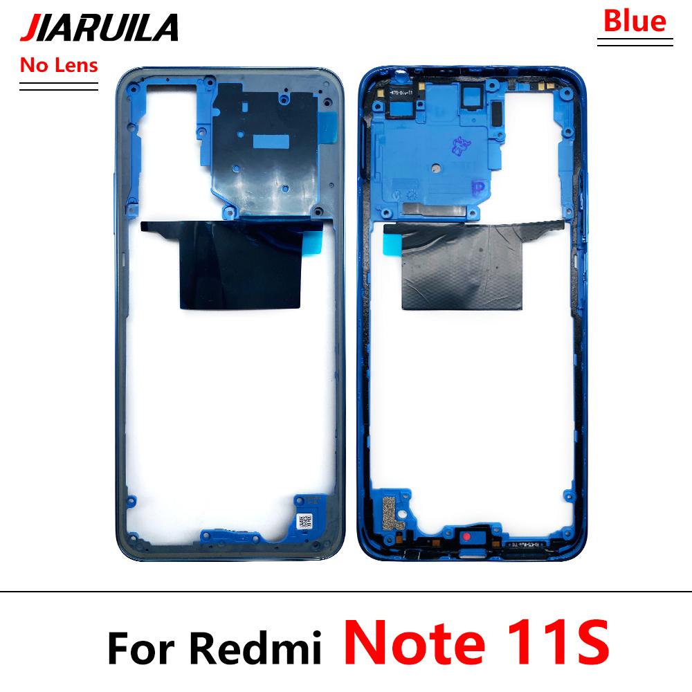 100% Оригинал Новый Для Xiaomi Redmi Note 11 Global 4G / Note 11s Средняя Рамка Рамка Рамы Средняя Пластина Запасные Части Черный / Синий