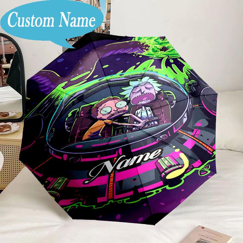 Custom Name Umbrella Alien Adventure Space Umbrella 8-Frame for Travel, Camping, Casual Lightweight Portable, Essential for Family Gifts