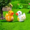 Yousheng 12Pcs Mini Flower Duck Figurine Yellow White Duck Resin Statue Miniature Animal Ornament Home Office Desktop Decoration Dollhouse Accessories
