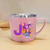High Quality KPop Demon Hunters Letter A-z Milk Mugs Cartoon Children Water Cups School Office Coffee Tea Mug Girl Stainless Steel Drink Cup
