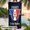 Beach Towel France national football team Print Custom Name Text Soft Towel for Swimming Pool