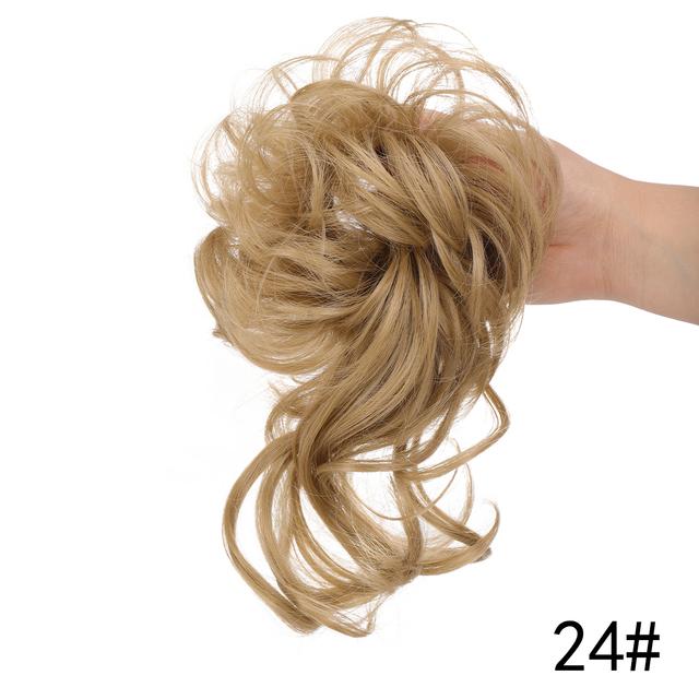 Синтетическая булочка с грязными кудрями, эластичная заколка для волос, кусок парика, женская заколка для волос, черный, коричневый