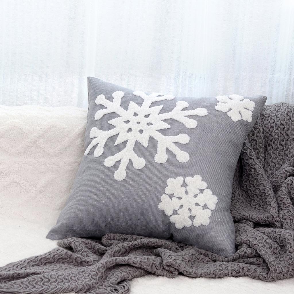 Наволочка с золотой фольгой в виде рождественской елки с оленями, осенне-зимняя, с вышивкой снежинок, декоративная наволочка для праздничного домашнего декора