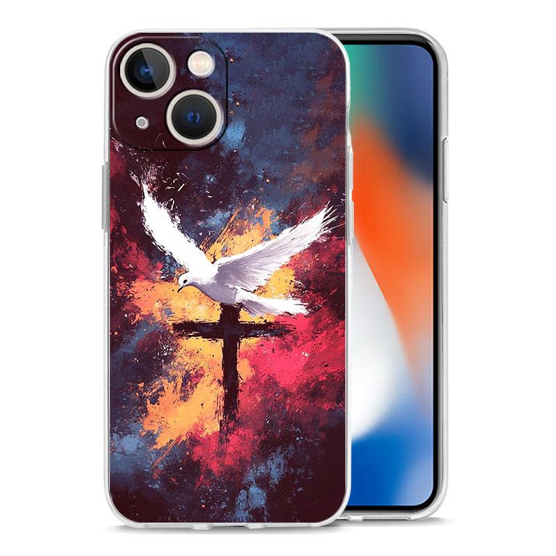 Чехол для телефона iPhone 17 Чехлы iPhone Air 16 15 12 13 14 Pro Max 7 8 Plus 16Pro iPhone11 Чехол Библия Иисус Христос Крест