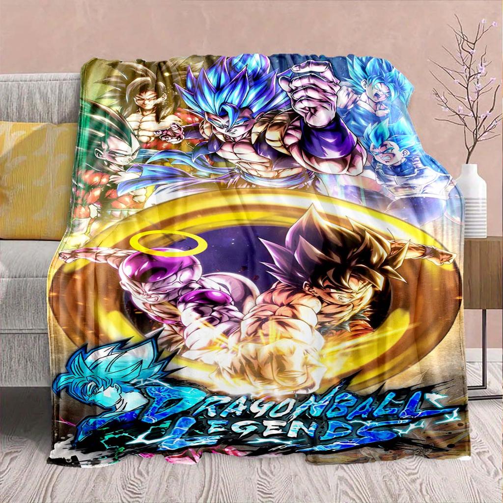 Фланелевое одеяло из аниме Dragon Ball - Мягкое, теплое, идеально подходит для дивана, постельного белья, кемпинга, путешествий, офиса, домашнего декора -QJY