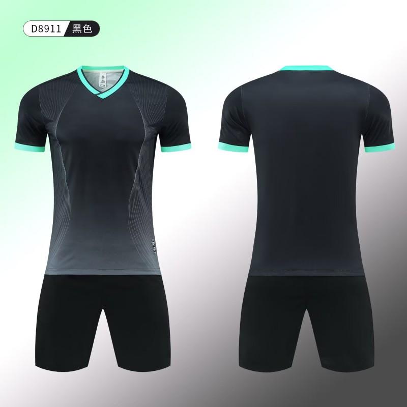 Mens Short Sleeve Soccer Training Jersey Set Football Uniform Kit Practice Match Breathable Sportswear