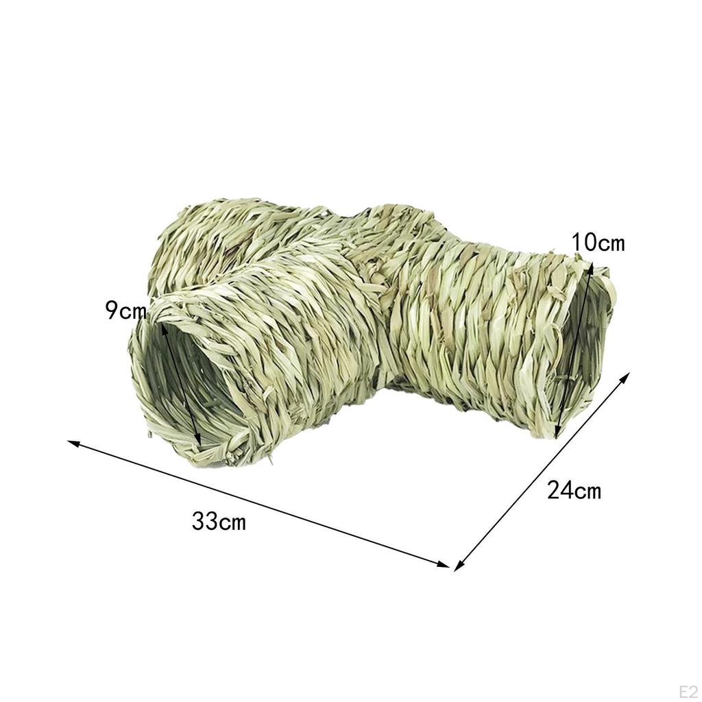 Игрушка-туннель, соломенное укрытие ручной работы, гнездо для кроликов, интерактивное для крыс, шиншилл