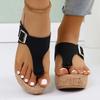 Fashion Fashion Clip Toe Wedge Sandals for Women Buckle Decor Chunky Platform Slippers Woman Summer Thick Bottom Beach Flip Flops Female