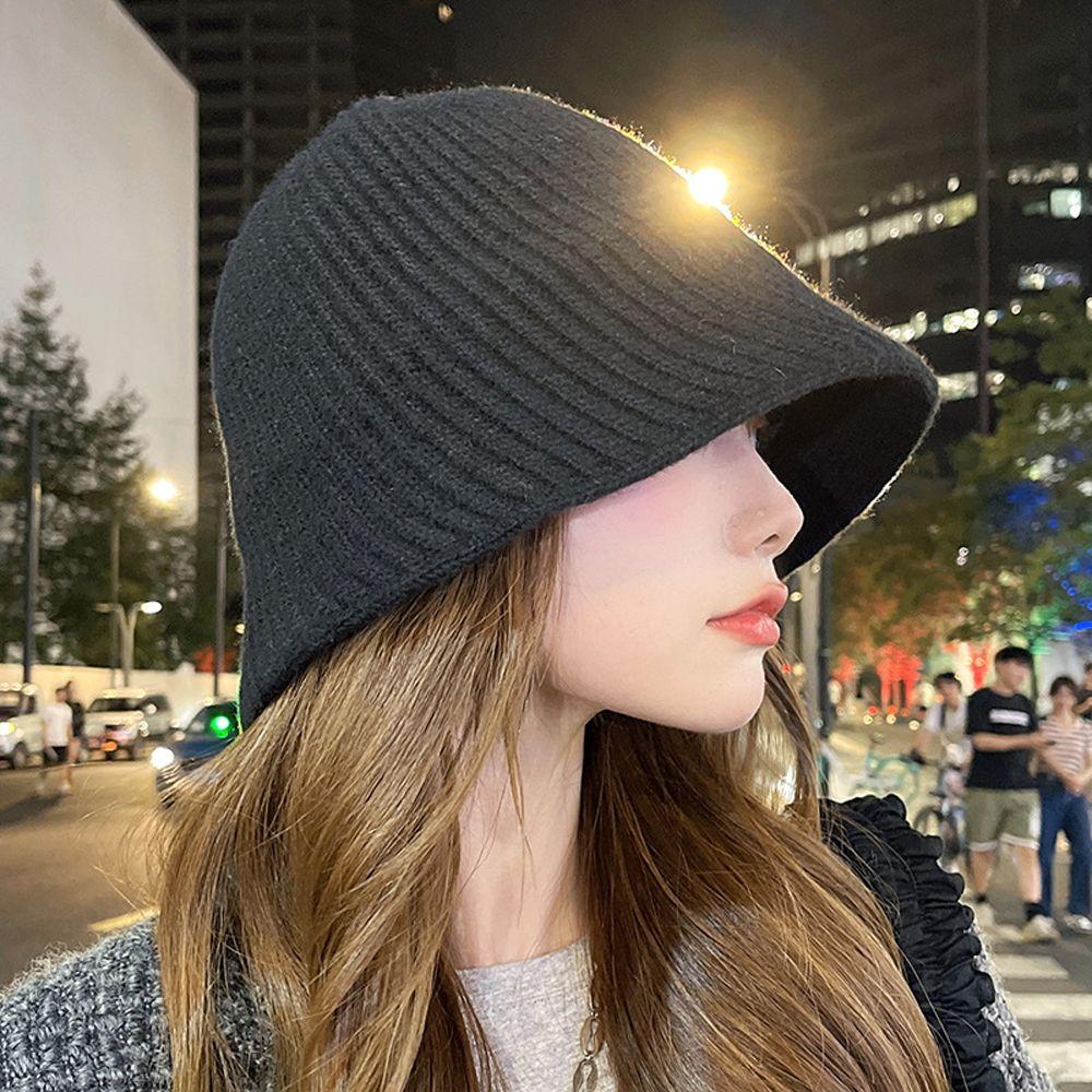 Ветрозащитная Повседневная Теплая Модная Защита Ушей Женская Шапка Вязаная Шапка Корейский Стиль Шапки-Бини Панама