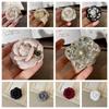 Cute Camellia Brooch Vintage Rhinestone Collar Pins Retro Flower Pin  Girl
