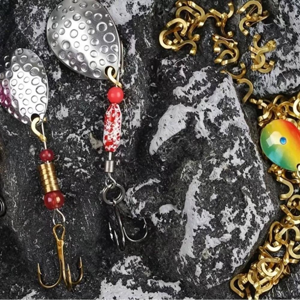 100 PCS Copper Material Fishing Clevis Irregular U-shaped Lure Making Accessories Fishing Tackle