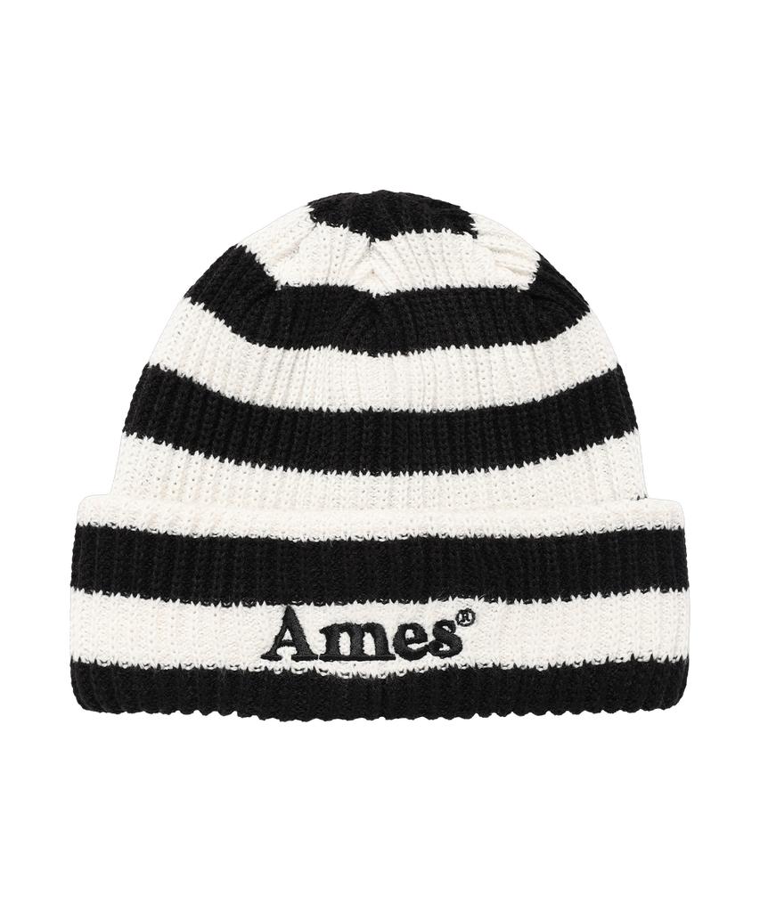 AMES-WORLDWIDE Полосатая вязаная шапка-бини Слоновая кость