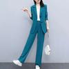 Spring and Autumn Suits Professional Fashion Temperament Long-sleeved Suit Jacket Wide-leg Trousers Two-piece Suit for Women