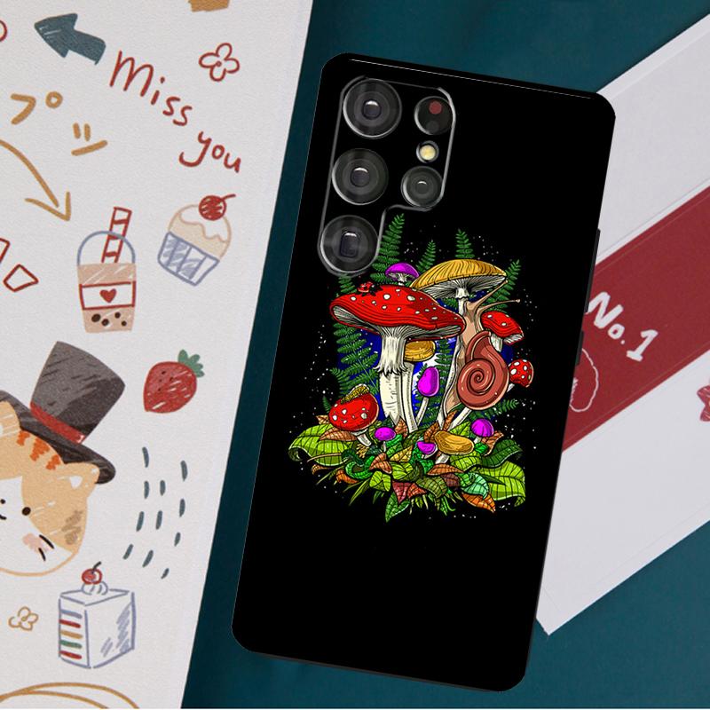 Shrooms Hippie Magic Mushroom Case For Samsung Galaxy S23 S22 S21 Ultra S20 FE Note 20 Ultra S8 S9 S10 Note 10 Plus Cover