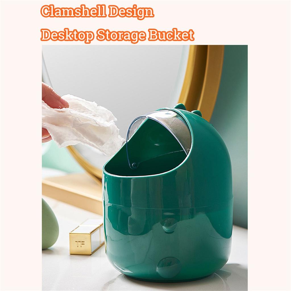 Dinosaur Desktop Trash Can Household Living Room Flip-top Paper-basket Removable Debris Makeup Brush Storage Bucket