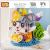 LOZ 8114 Animal World Mermaid Cat Princess Heart Crown Pet Doll DIY Mini Diamond Blocks Bricks Building Toy for Children No Box