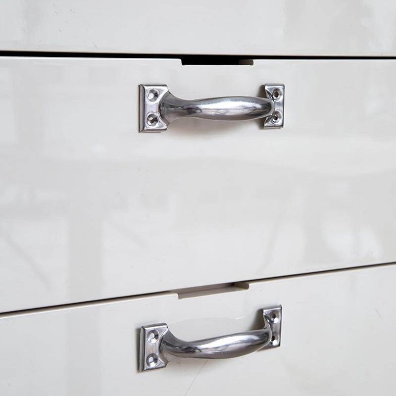 2Pcs/Pack Door Lock 3/4/5/6 Inch Garage Silver Knob Hardware Pull DIY Handle Furniture Bow-shaped Stainless Steel