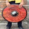 45.72cm Medieval Viking Shield In Battle with Dragon, Wooden Round Shield of Vikings from Valhalla,