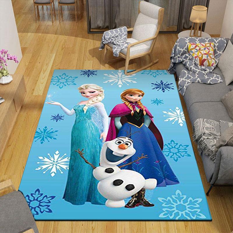 Frozen-themed floor protection rug, Elsa princess cartoon rug, suitable for room décor and as a gift.