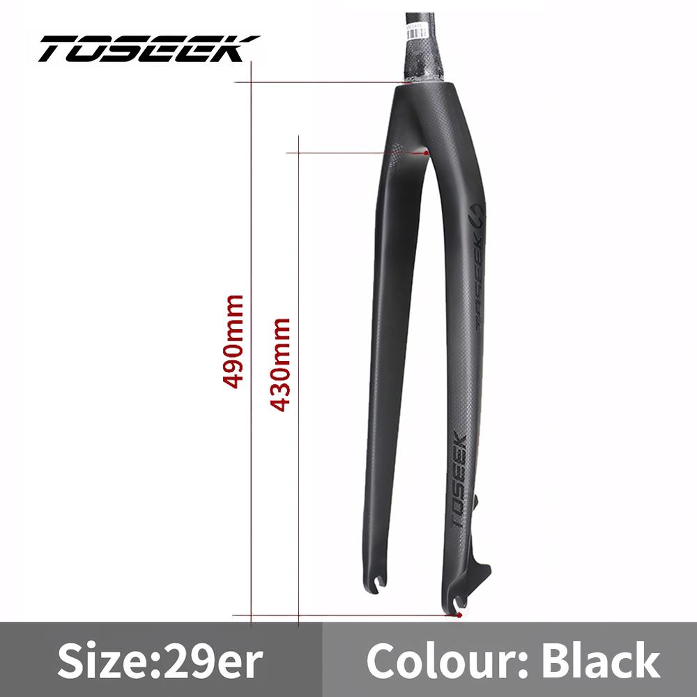 TOSEEK 26 27.5 29 Carbon Fiber Bicycle Fork,Tapered Tube Disc Brake Front Fork for Bicycle,MTB Rigid Fork,Mountain Bike Fork