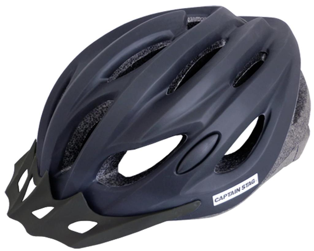 Captain Stag Vento Bicycle Matte Soft Shell with for Children and Head SG Helmet, Black, Visor, Adults, 56-60cm Circumference, Standard, Y-6523