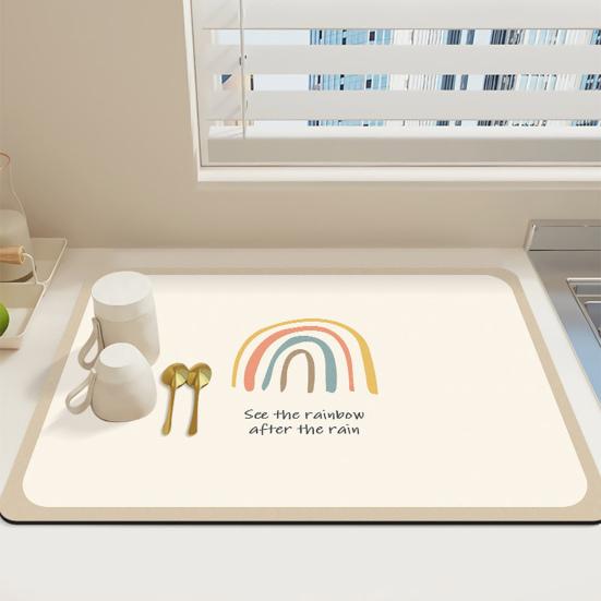 Коврик для сушки посуды Yousheng, коврик для кофе, супервпитывающий коврик для сушки посуды, легко чистящийся прямоугольный коврик для сушки кухонной стойки