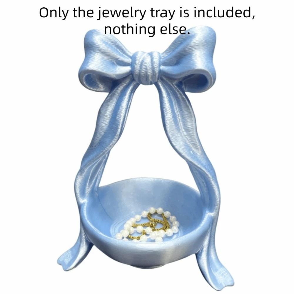 Sweet 3D Printed Jewelry Tray Decorative Jewelry Plates Fashion Bow Ribbon Ring Holder  Desktop Use